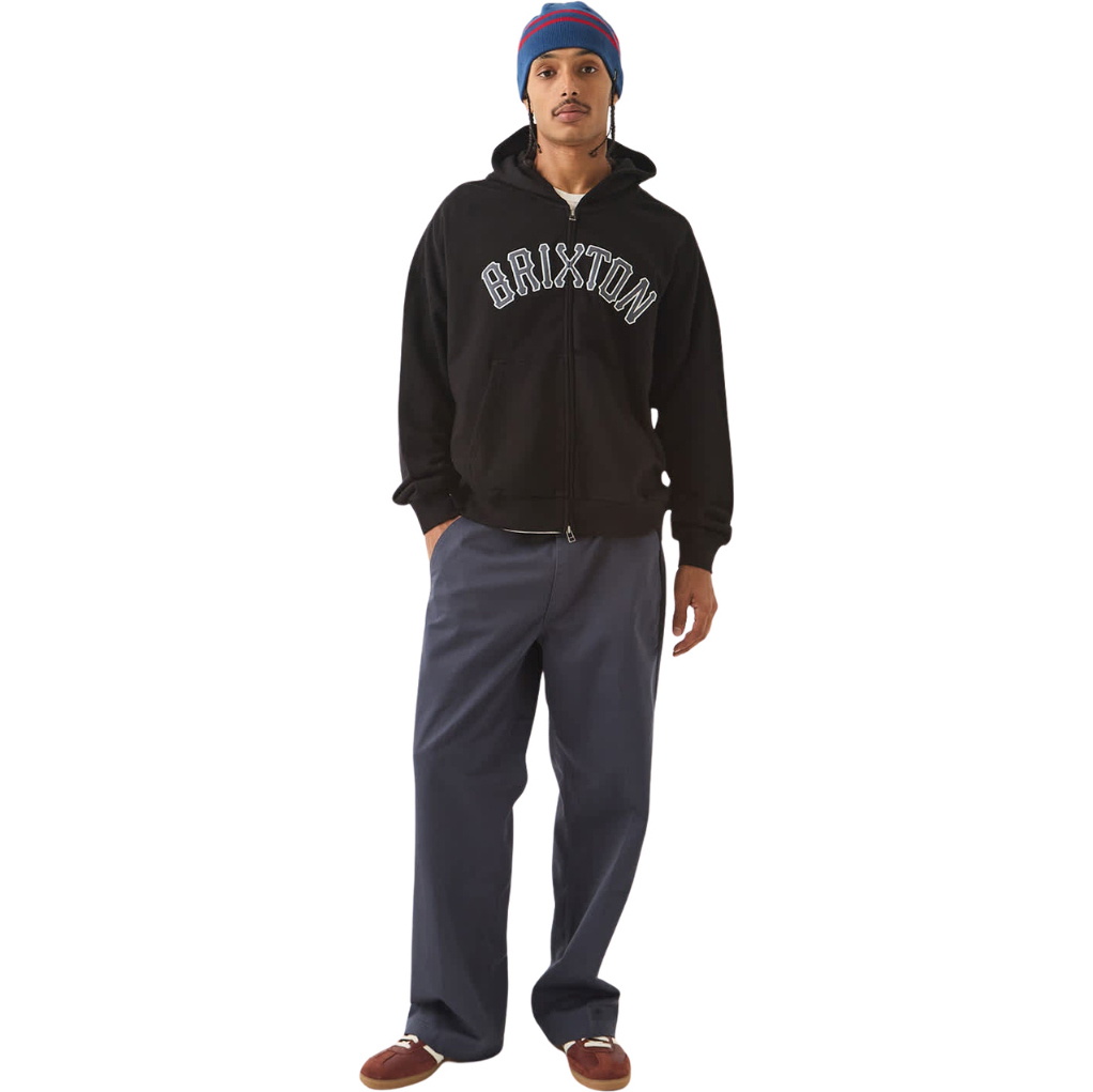 2026 Brixton Mens Dugout Zip Hoodie 23082 - Black / Grey